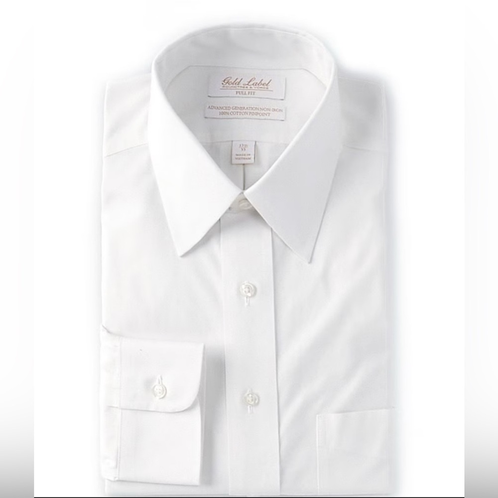 NWT Roundtree & Yorke Men’s Gold Label White  Dress Shirt